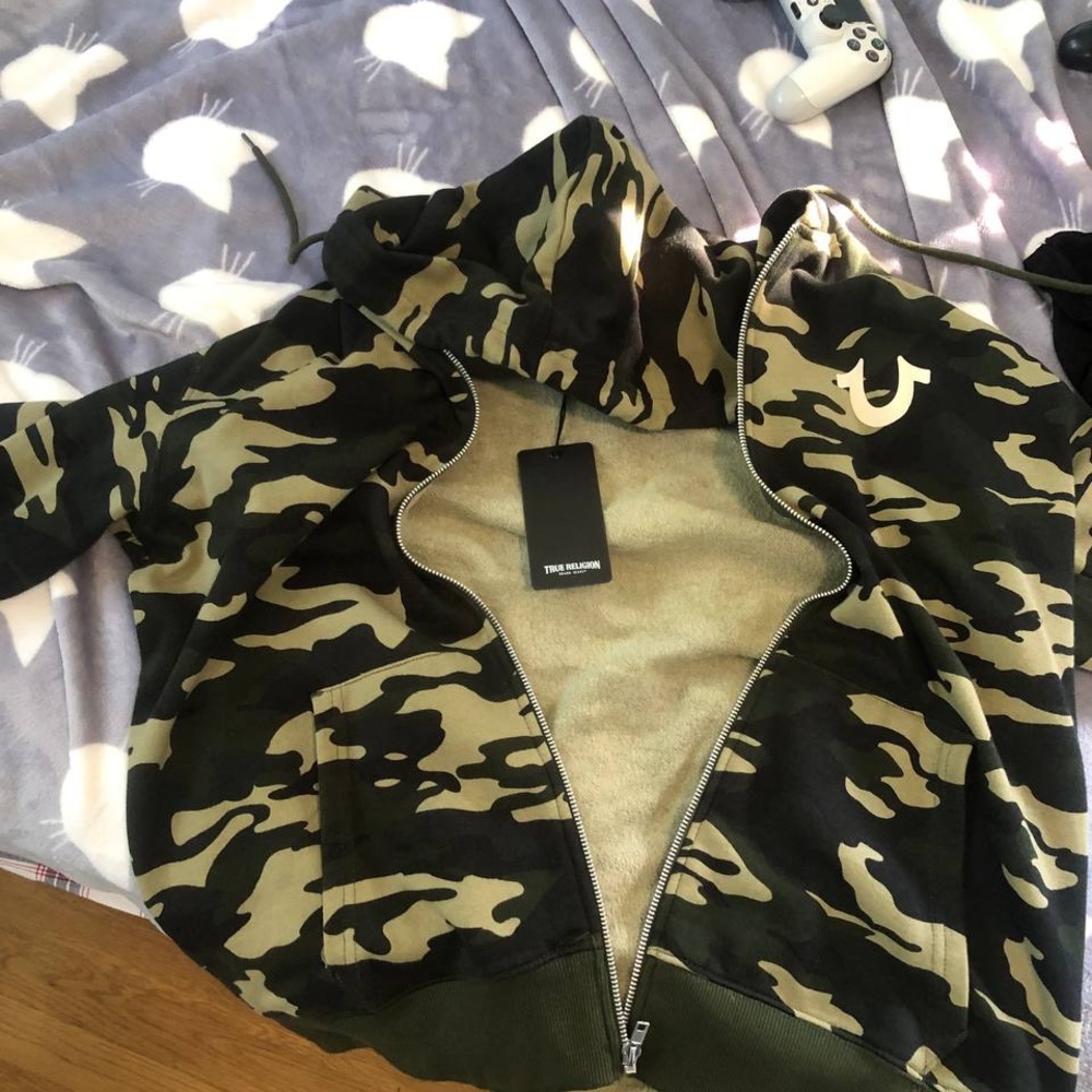 True religion vintage Zip up hoodie camouflage - Picture 2 of 4